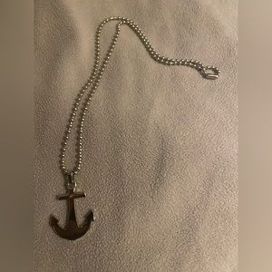 Stainless anchor necklace great condition.